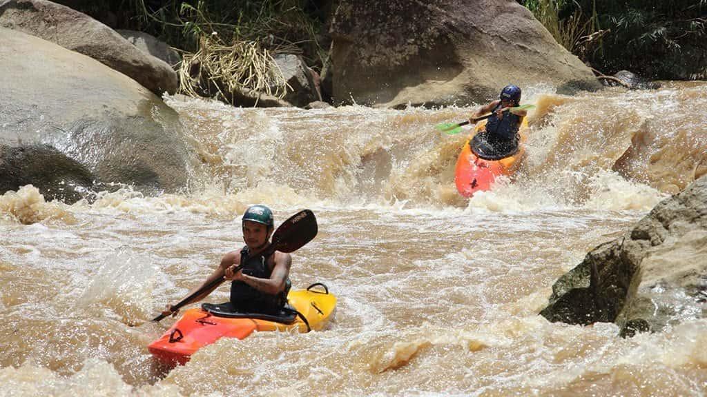 mae taeng river whitewater kayaking and elephant care