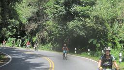 biking downhill road, above chiang mai